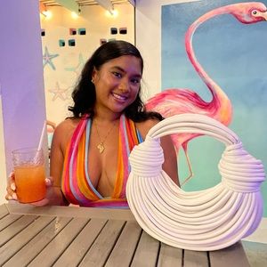 White Noodle Shoulder Hand Bag